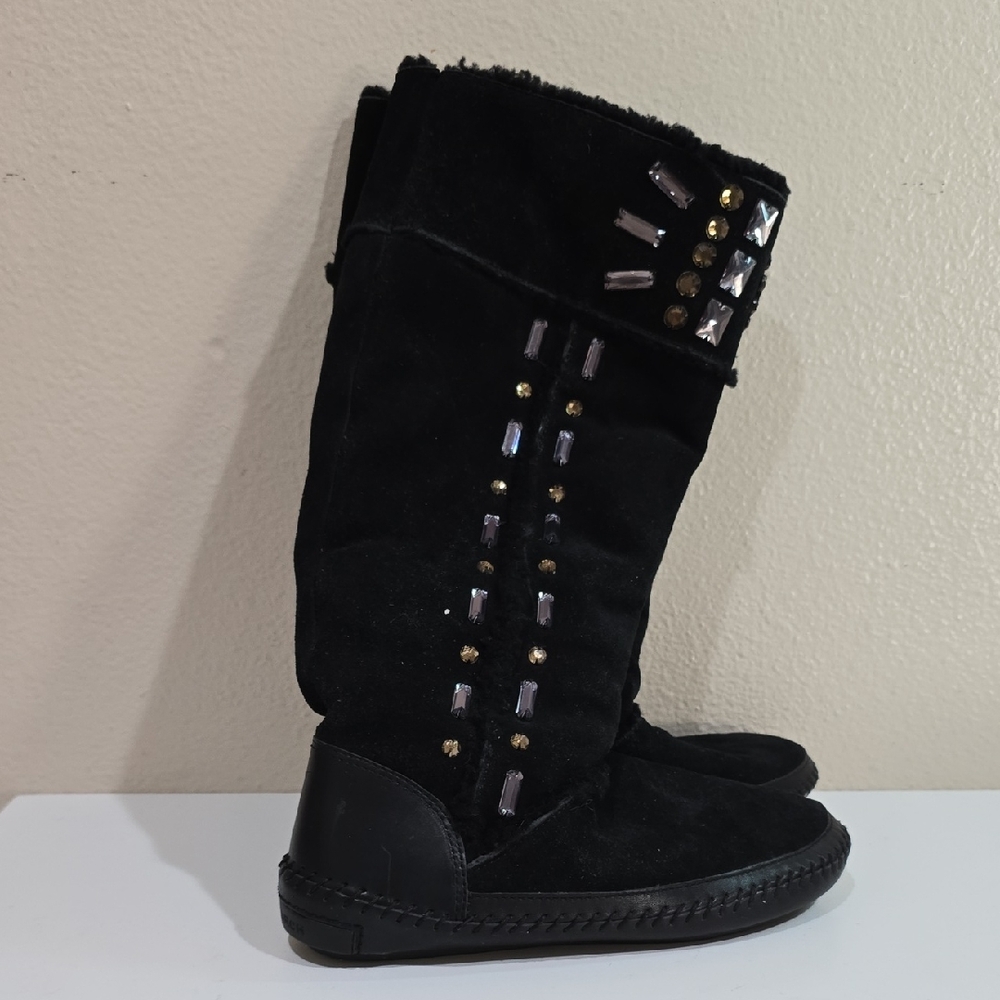 Tory Burch Black Embellished Winter Boots